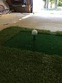 Built my own hitting mat using artificial grass and OSB-wood plates wich I inserted the 30x60cm hitting mat into.