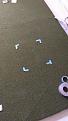 Synlawn Precision Putt secured on top of gel hitting area (marked)
