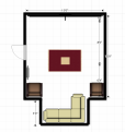 Possible layout for the shed.  The couch area may be outdoors and covered but hitting area fully enclosed is a for sure thing.