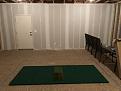 blue lines on the floor represent an area where the ceiling was raised form 9' to 10'