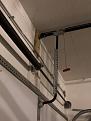 Raised garage door chain track up.