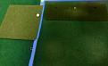 Turf ramp so putts roll off platform