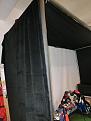 Draping effect of the black velour fabric.